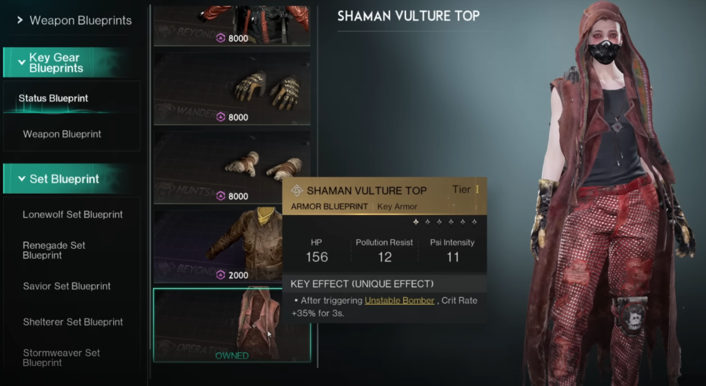 Shaman Vulture Top in once human 